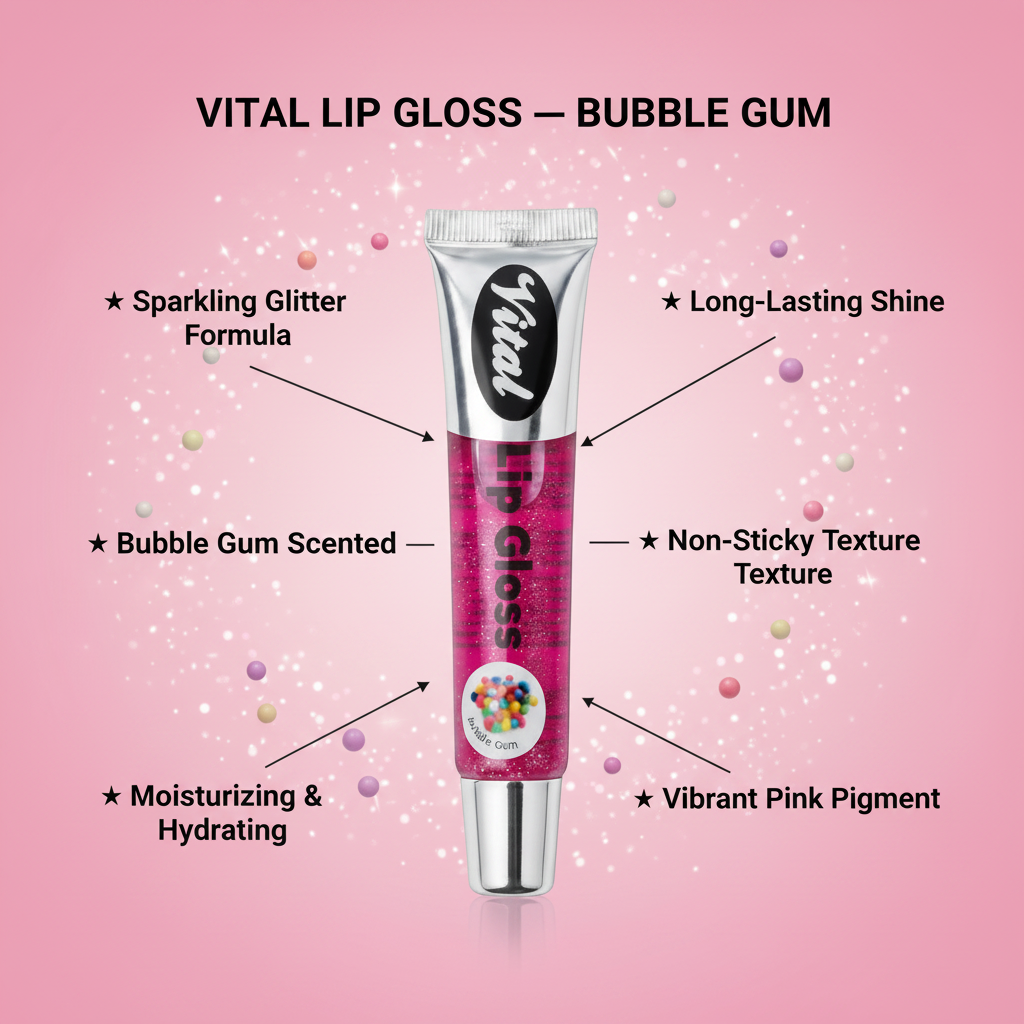 Lip Gloss Bubble Gum Glitter