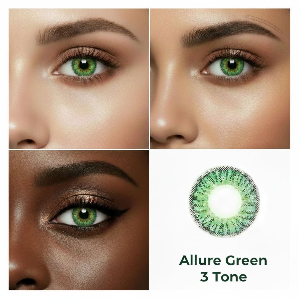 Allure Green three tone contact lens