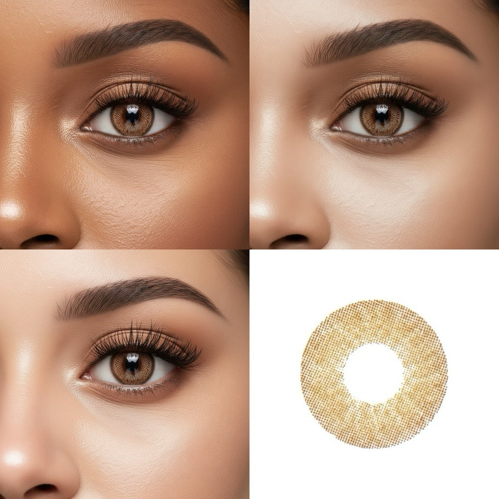 Brown 2 tone contact lens