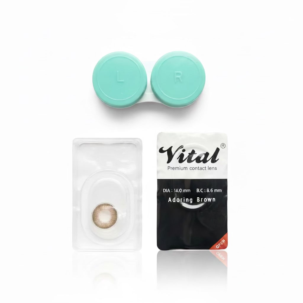 Brown three tone contact lens