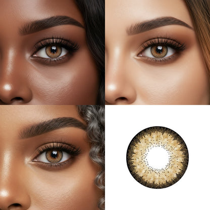 Chestnut Brown three tone contact lens