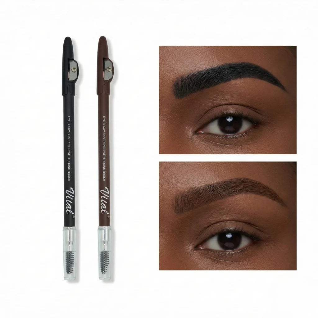 Eyebrow Sharpener With Round Brush Pencil