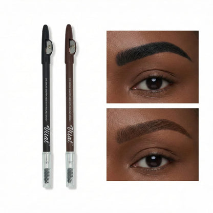 Eyebrow Sharpener With Round Brush Pencil