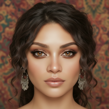 Hazel colour contact lens close up