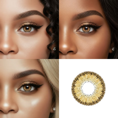 Honey colour contact lens