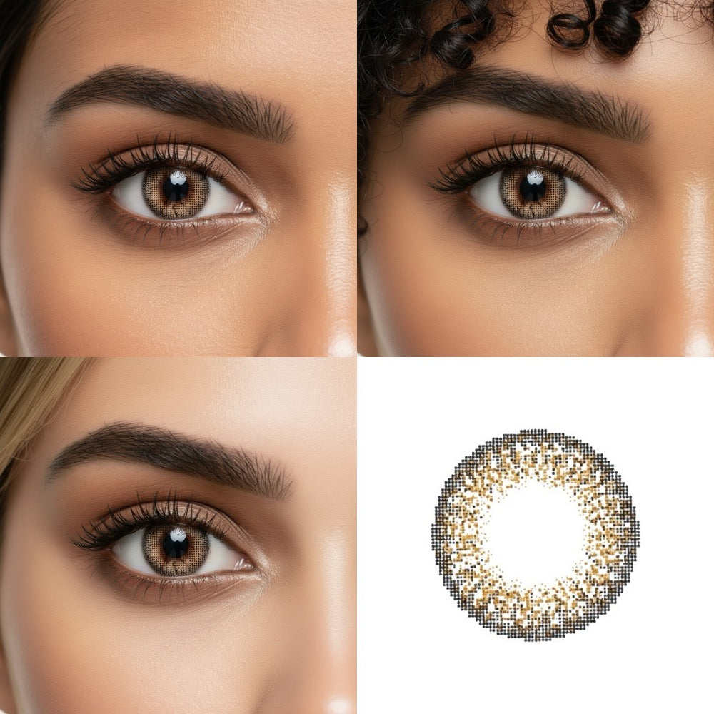 Marble Brown two tone contact lens