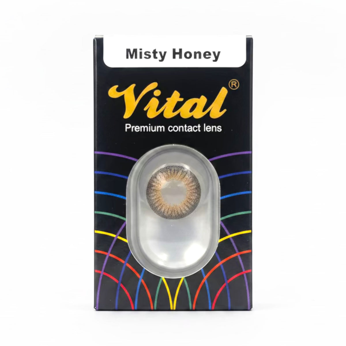 Misty Honey contact lens close up