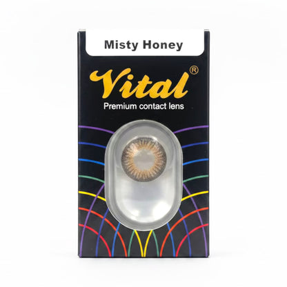 Misty Honey contact lens close up
