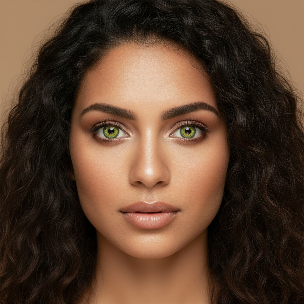 Pure Green coloured contact lens