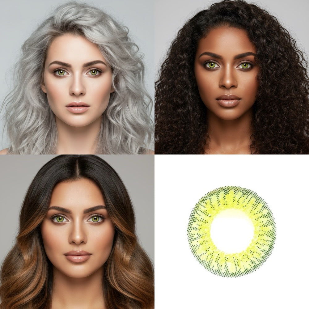 Pure Green three tone contact lens