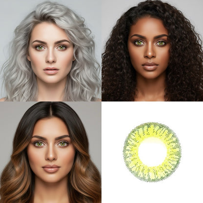 Pure Green three tone contact lens