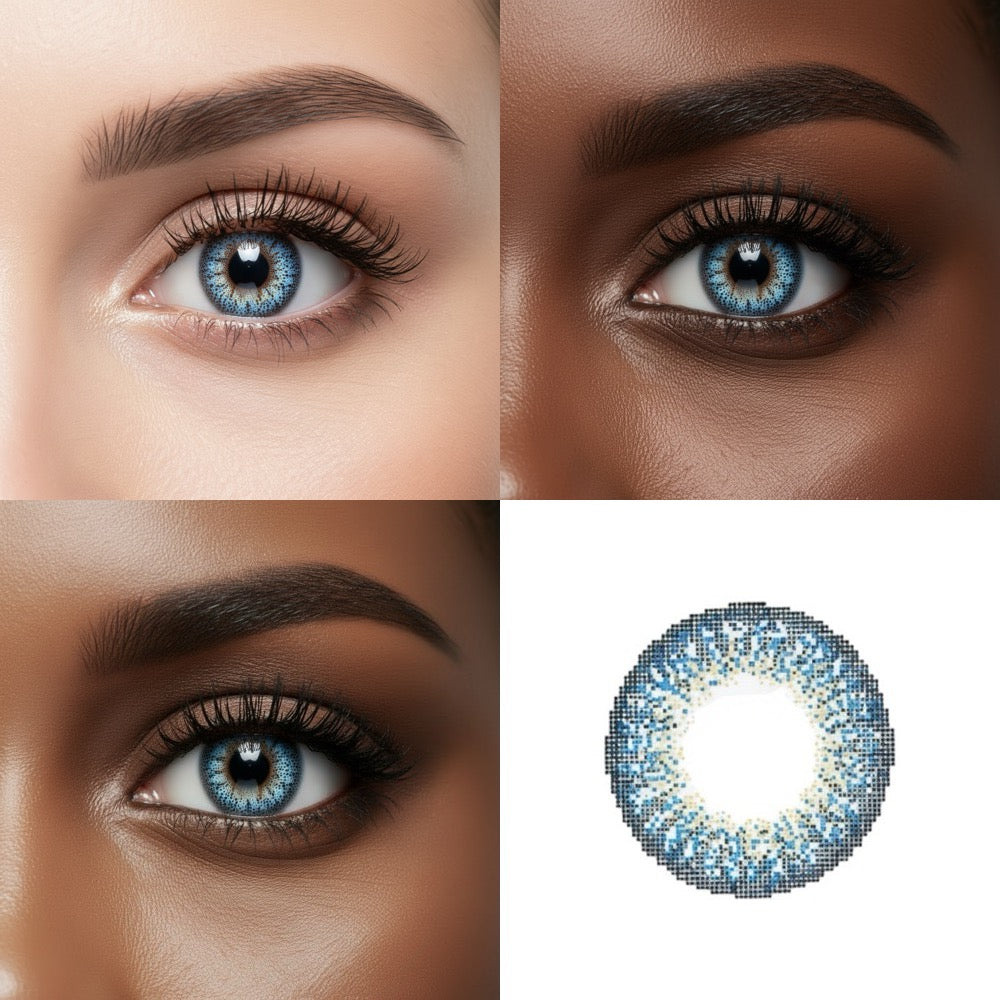Sky Blue three tone contact lens