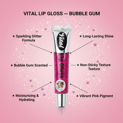 Lip Gloss Bubble Gum Glitter