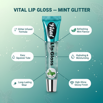 Lip Gloss Mint Glitter