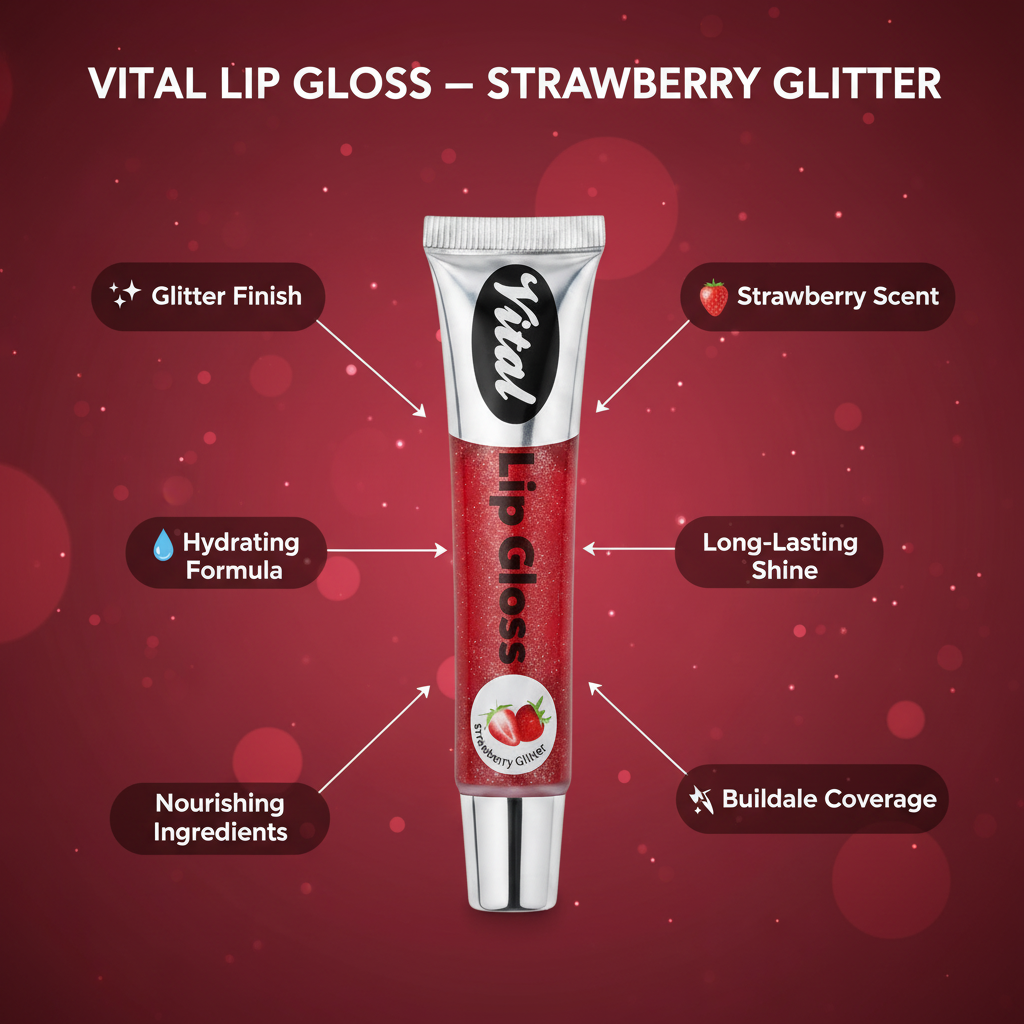 Lip Gloss Strawberry Glitter