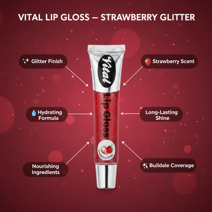 Lip Gloss Strawberry Glitter