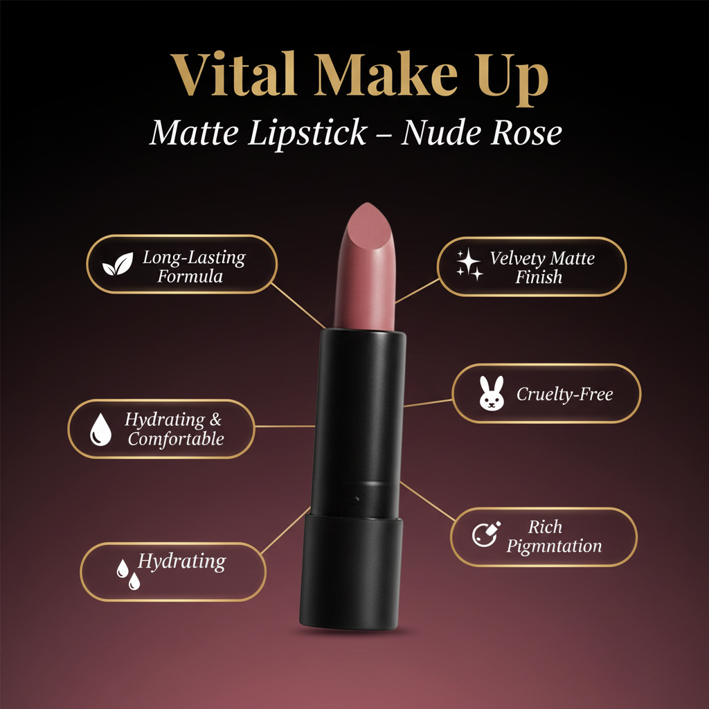 Matte Lipstick Nude Rose