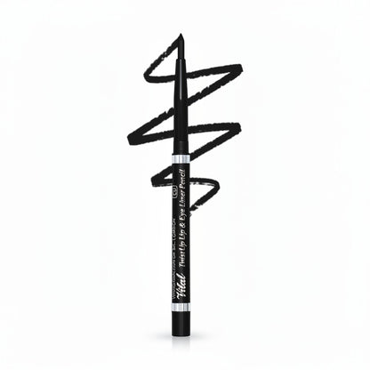 Vital Make Up black twist-up lip and eye liner pencil with a fine tip for precise application.