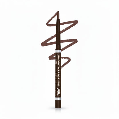 Vital Make Up brown twist-up lip and eyeliner pencil with a fine tip for precise application.