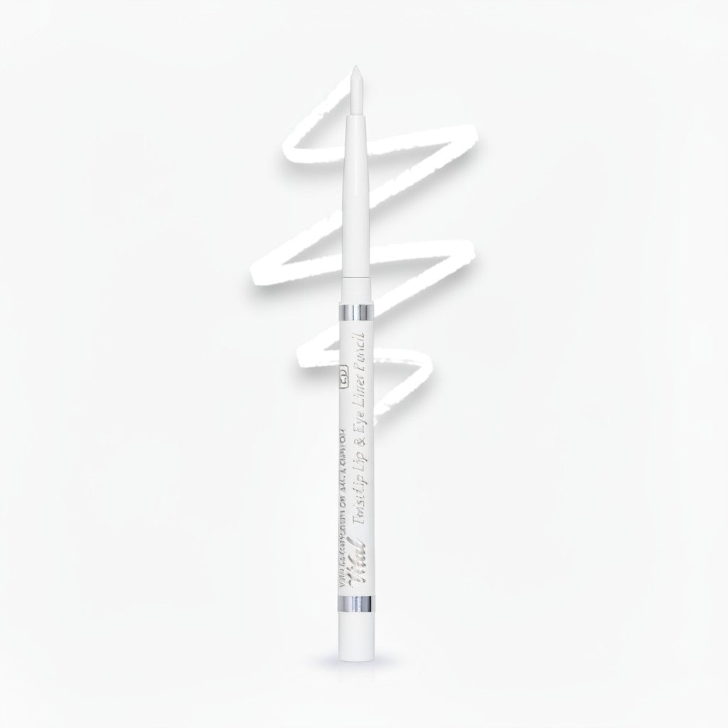 Vital Make Up Twist Up Lip & Eye Liner Pencil in pure white, a dual-purpose cosmetic for precise definition.