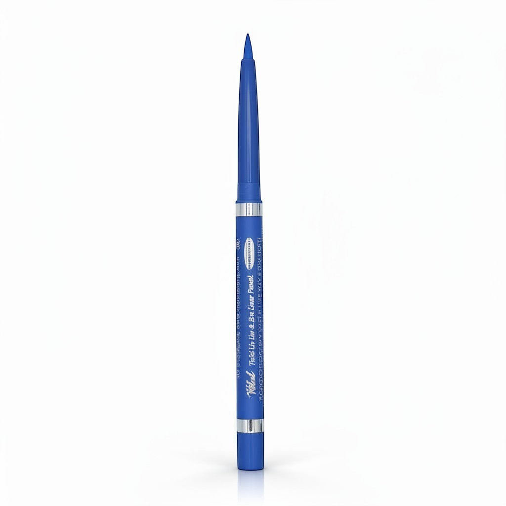 Vital Make Up Twist Up Lip & Eyeliner in bright blue, a dual-purpose cosmetic pencil for precise application on lips and eyes.