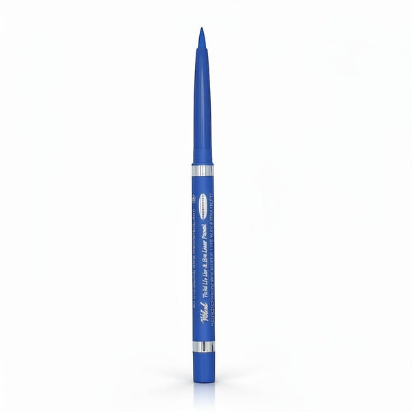 Vital Make Up Twist Up Lip & Eyeliner in bright blue, a dual-purpose cosmetic pencil for precise application on lips and eyes.