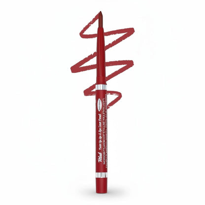 Vital Make Up Bright Red twist-up lip and eyeliner pencil with a swatch of color.