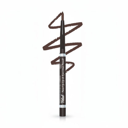 Vital Make Up dark brown twist-up lip and eye liner pencil with a fine tip for precise application.