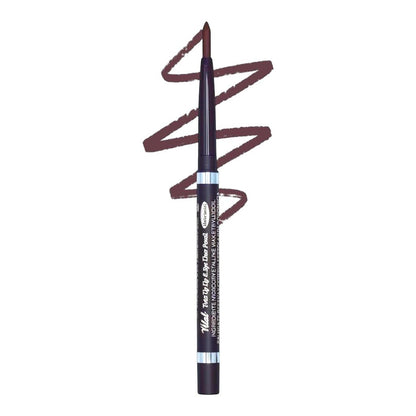 Vital Make Up Twist Up Lip & Eyeliner in Plum Pout shade. Dual-purpose pencil for lips and eyes with twist-up design.